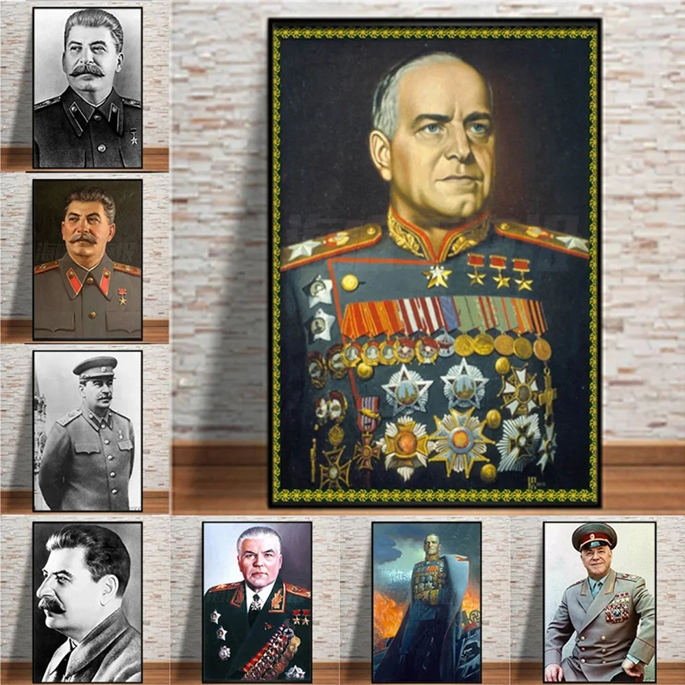 Постер общего Советского Союза чжуков Сталин портрет, холст, живопись принты Классическая картина Второй мировой войны настенное украшение