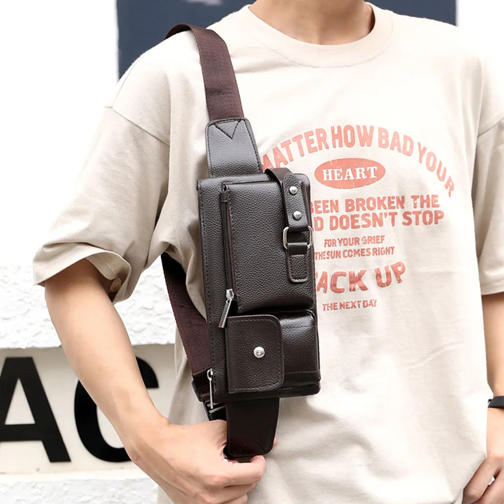

Pack Bag Belt Male Waist For Vintage Shoulder Men's Pouch Chest Hip Waterproof Phone Fanny Bags Male Messenger Sack Bag Bag