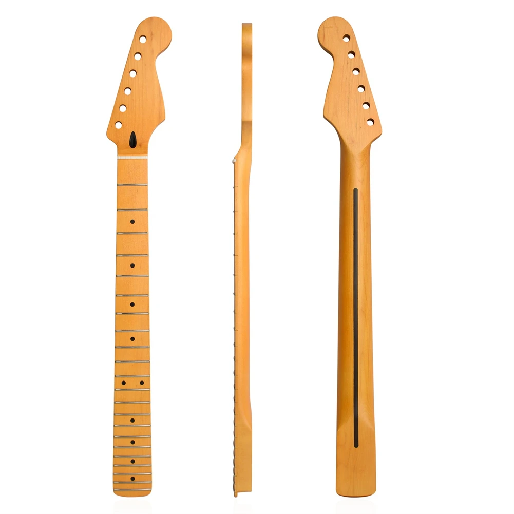 

Matte Yellow 22 Frets Fingerboard Guitar Neck Replacement Canada Maple For ST Guitar Fretboard Vintage Adjustable Truss Rod
