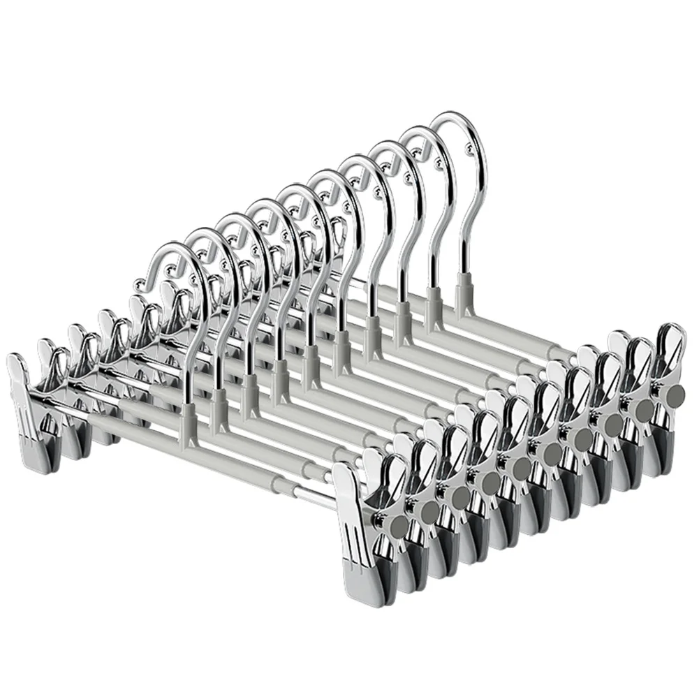 10 шт. металлическая вешалка для брюк с регулируемым зажимом