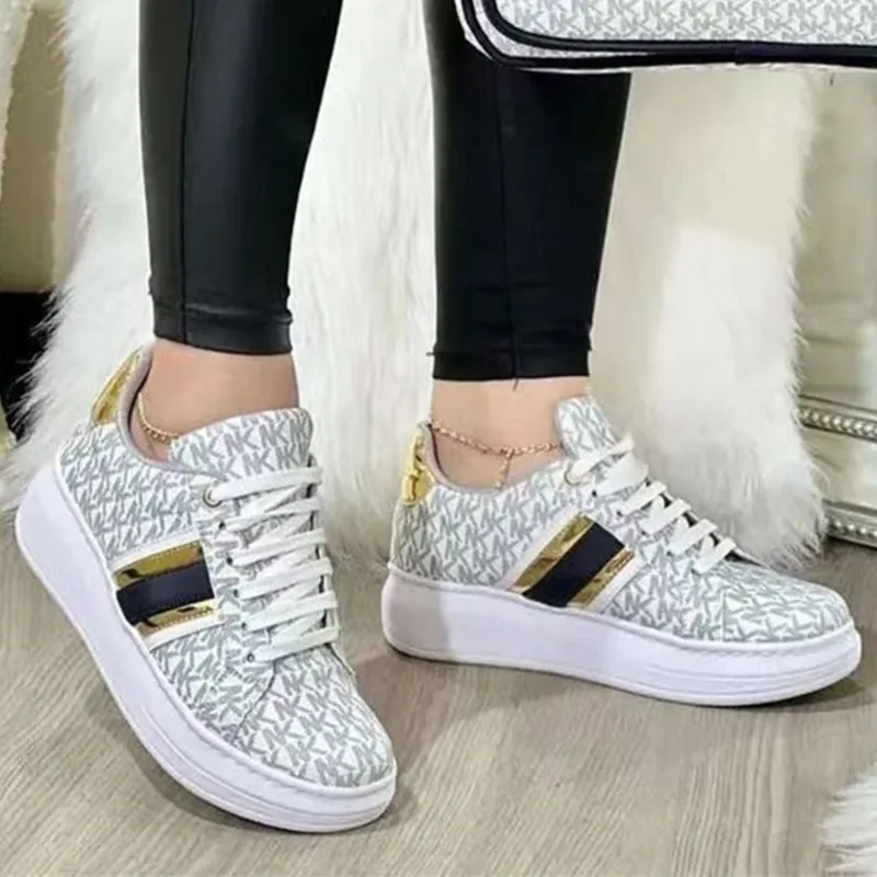Women Platform Sneakers Lace-Up Breathable Sports Shoes Casual Platform Female Footwear Ladies Vulcanized Shoes Zapatillas