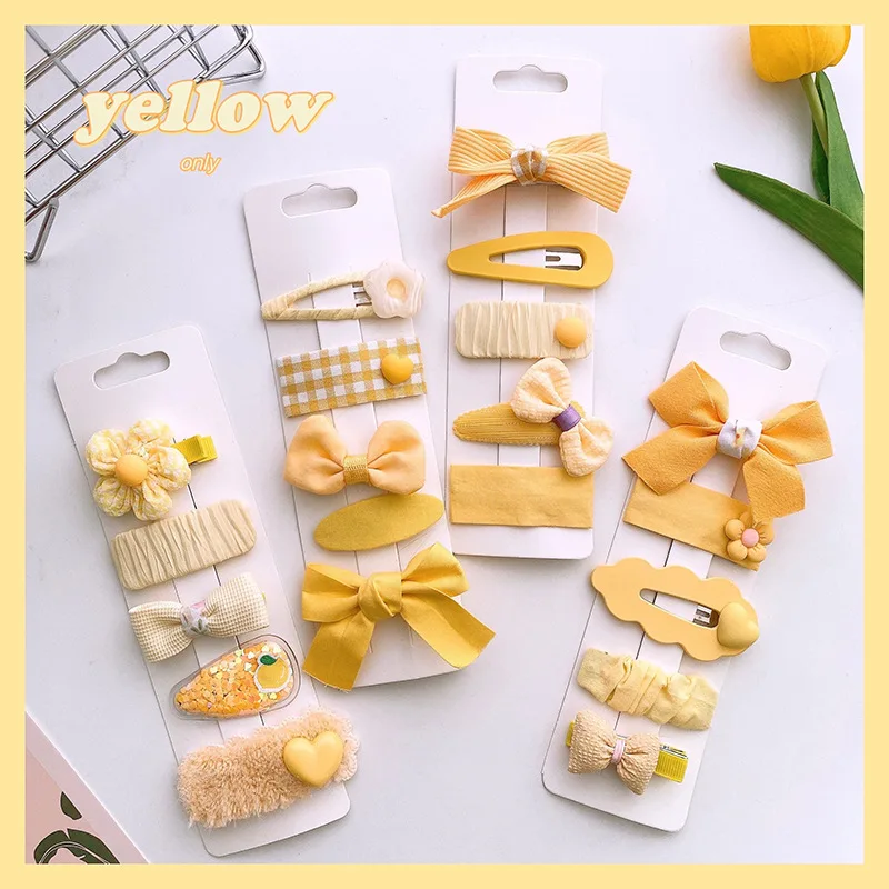 

5 шт./комплект, милые желтые шпильки для волос