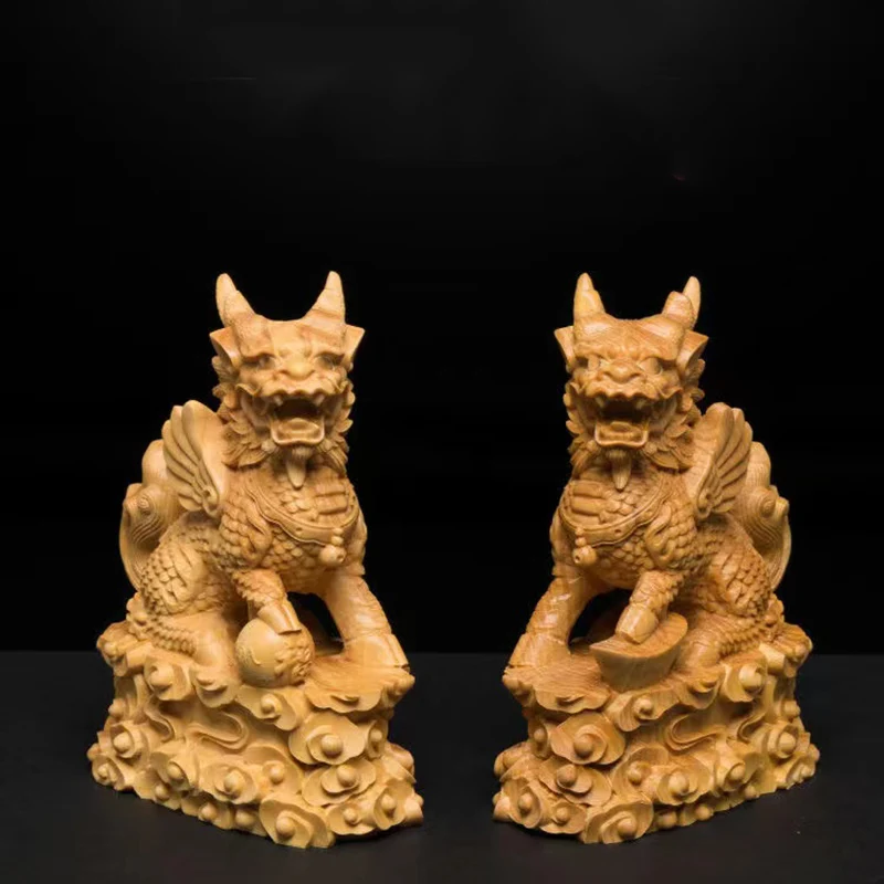 

Статуэтки Кирин из дерева QIANFANEIVES, пара