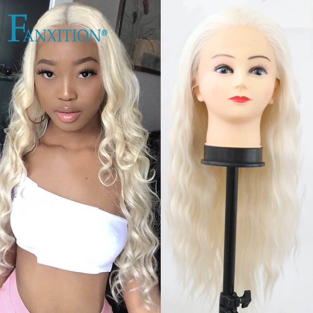 

FANXITION Synthetic Lace Front Wig Deep Wave Wig For Black Women Blonde Color Lace Wigs Pre Plucked With Natural Hairline