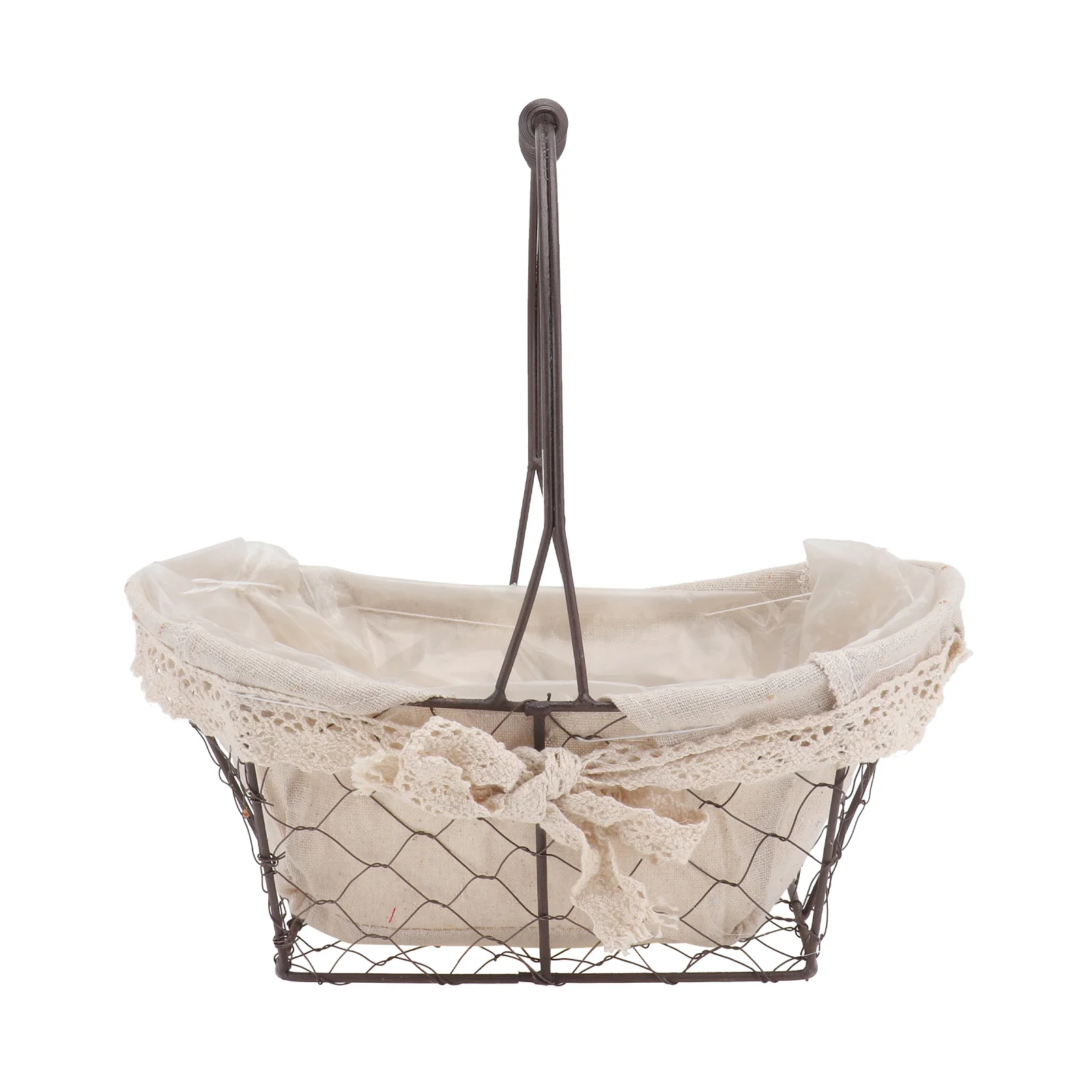 

Portable Flower Basket Hand Decor Metal Flower Basket Storage Flower Basket Planter Linen Flower Rack Bride