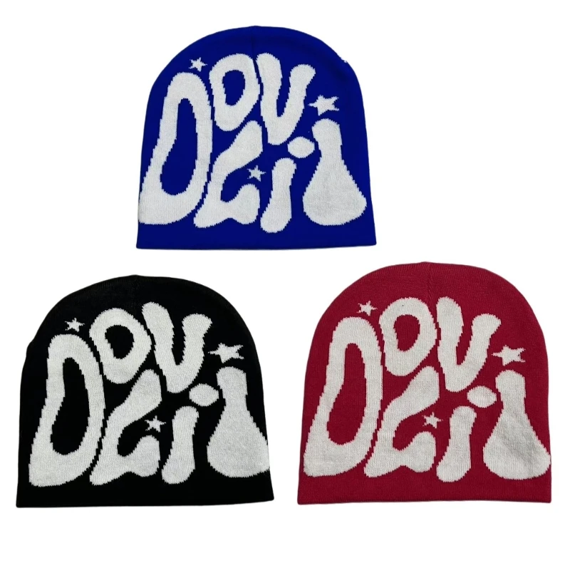 InsStyle Вязаная шапка Y2K для девочек-подростков Ветрозащитная Женская спортивная на