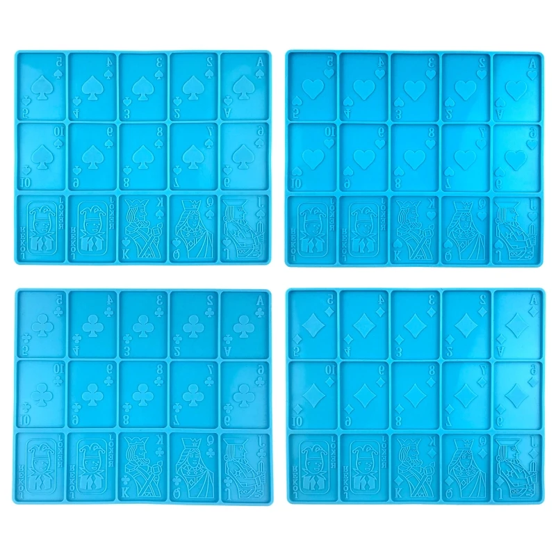 

15 Cavities Playing Card Epoxy Molds DIY Resin Craft Cards Silicone Casting Mold for Pendant Keychain Resin Jewelry