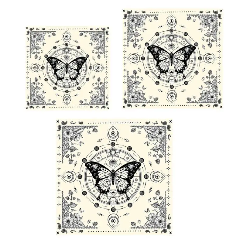 Скатерть Таро алтарь ткань Луна бабочка астрология скатерть гадания карты