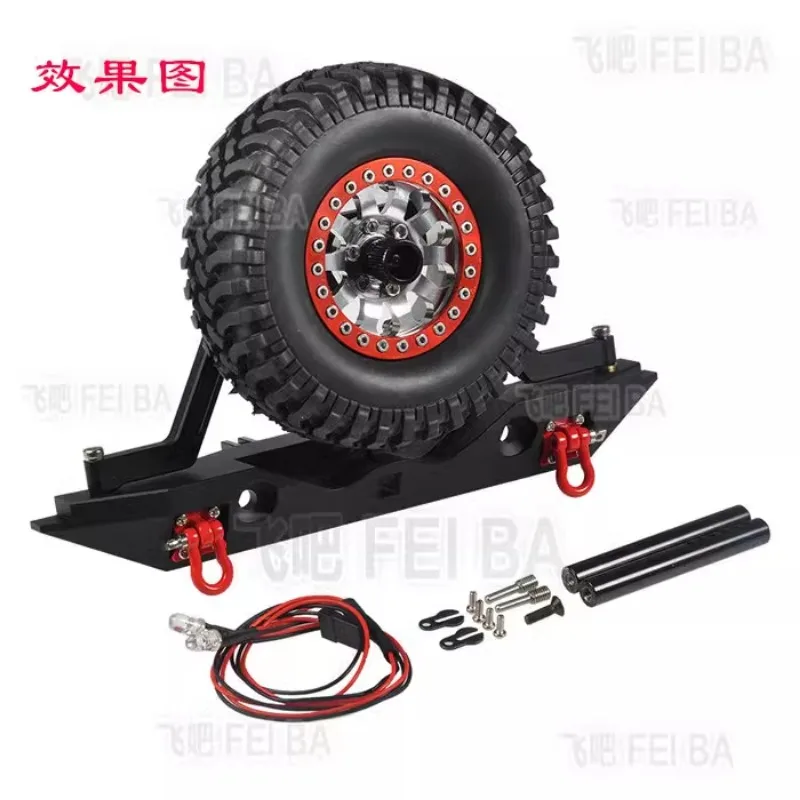 Фото Металлический передний бампер и задний бампер с 2 фонарями для 1/10 RC Crawler Car AXIAL SCX10 II 90046 VS4 JIMNY DIY части №5