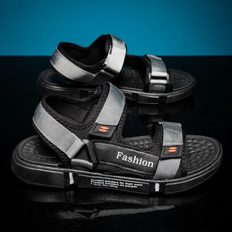 Fashion Men Beach Sandals Microfiber Leather New 2022 Male Slippers Outdoor Footwear Soft Breathable Summer Shoe for Man Flops