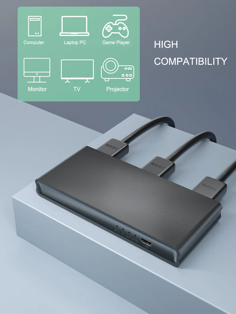

4K 60Hz HDMI Splitter 1x2 HDMI Switcher 5x1 HDMI Switch 3x1 4x1 Adapter Converter for Mi Box Xbox PS5 PS4 Laptop PC To Monitor