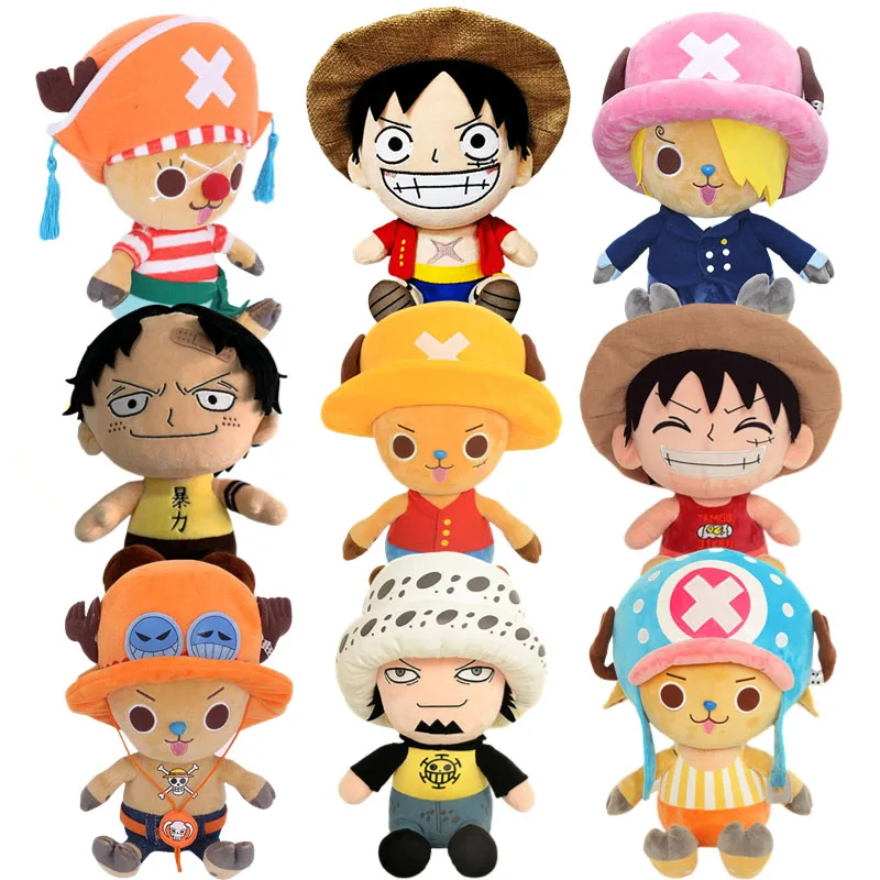Оригинальные 25 см слитные плюшевые игрушки Luffy Chopper Raab Laboon Мягкие анимэ кукла