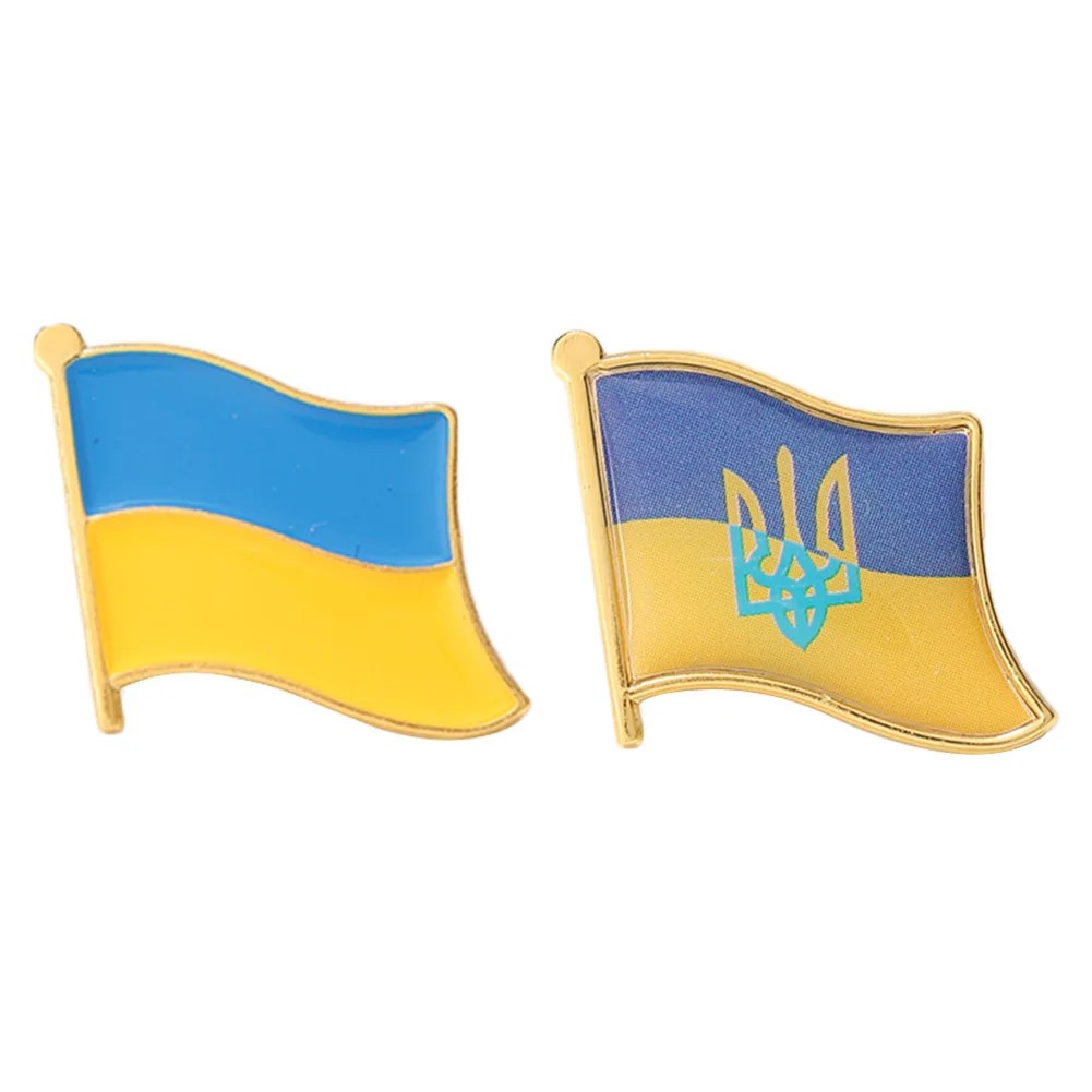 

Coat of Arms of Ukraine Ukrainian Map Flag National Emblem National Flower Brooch Badges Lapel Pins Ukraine Flag Pin Badges