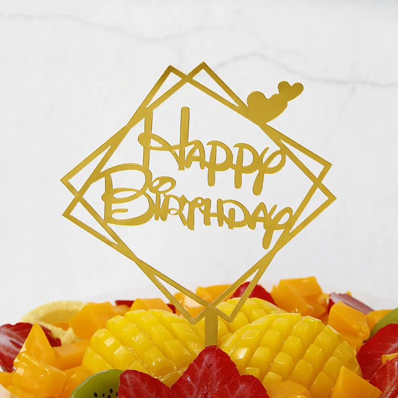 10 шт. зеркальные золотые акриловые топперы для торта |