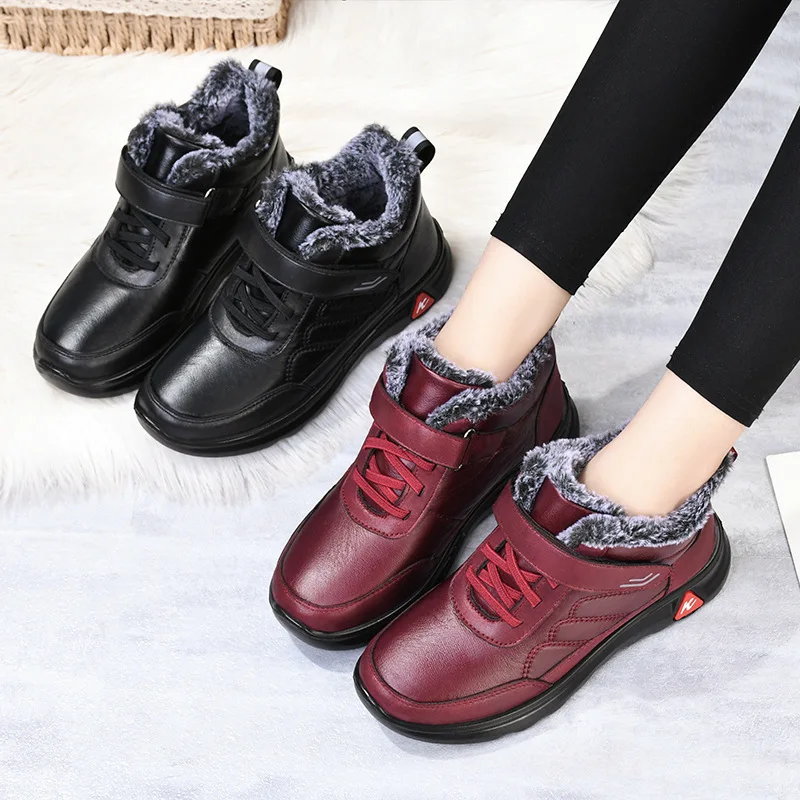 

Boots Fleece-Lined Casual Couple Warm Snow Boots for Women women shoes Cotton Shoes Winter New Rex Rabbit Fur Cotton