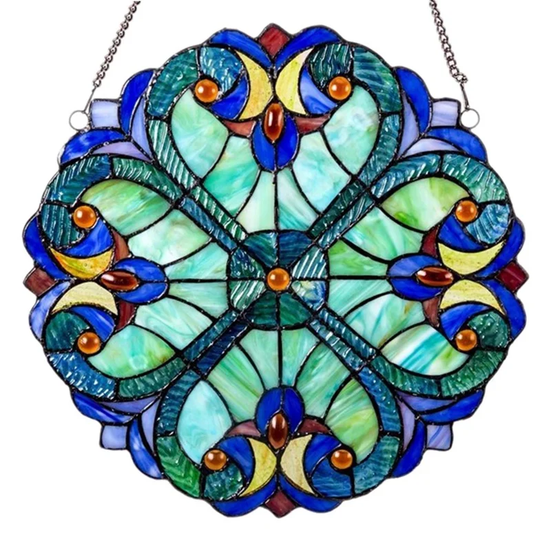 

Lovely Heart Converge Stained Glass Window Hangings Suncatcher Garden Decoration Gift For Lover Mom Friends 25Cm