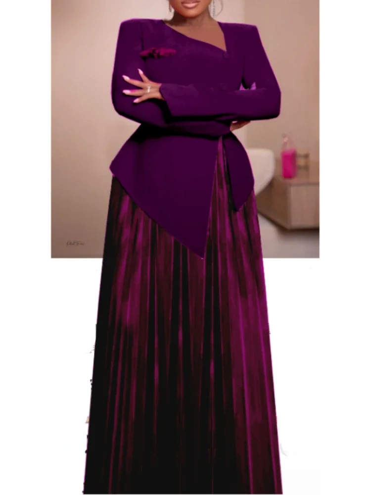 Женские платья с баской элегантные длинными рукавами и 3D цветами скрывающие