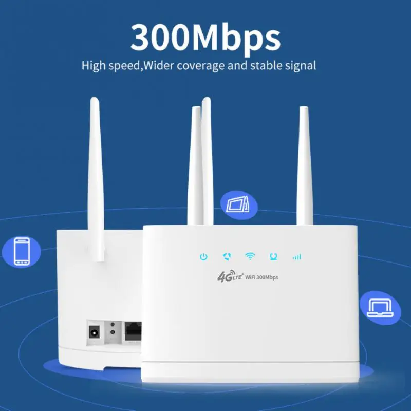 

R311 4G Router Wireless Modem 300Mbps 4G LTE Router External Antennas With SIM Card Slot Internet Connection Fast Ethernet Ports