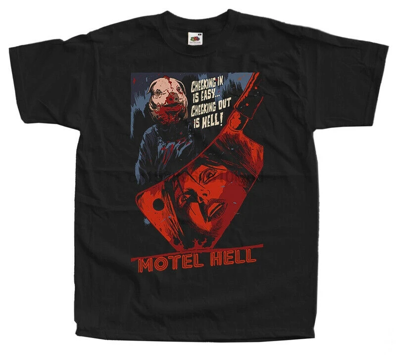 Черная футболка Motel Hell V1 с принтом Кевина Коннора из фильма ужасов 1980 все размеры S