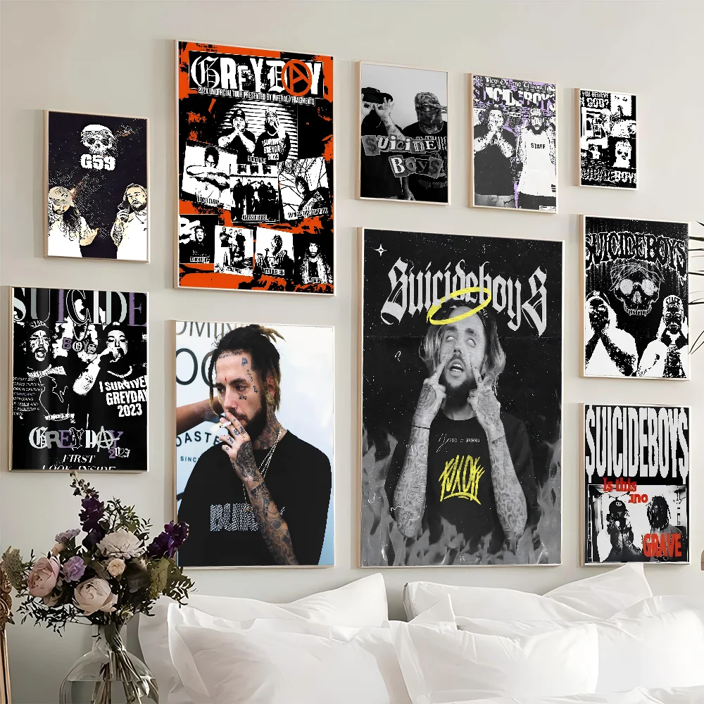 Singer S-Suicideboy Whitepaper Poster HD Quality Wall Art Painting Study Room Decor