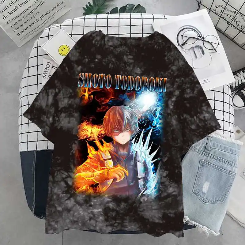 

Футболка моя геройская академия, женские футболки с рисунком в стиле японского аниме, футболки большого размера, женская футболка с рисунко...