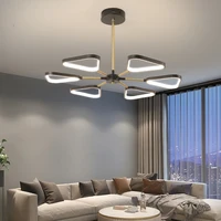 Modern black LED Chandelier For Living Room Dining Bedroom Home 2022 With Remote Control Fashion Ceiling Chandelier Roof Lightin