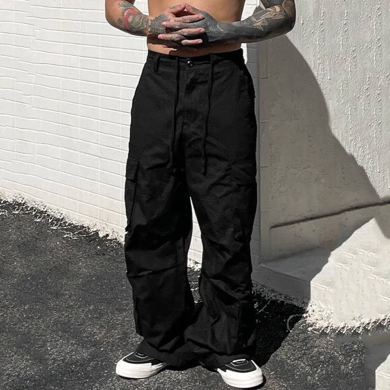 Брюки-карго HKSH мужские прямые модные штаны в японском стиле ретро панк с большими