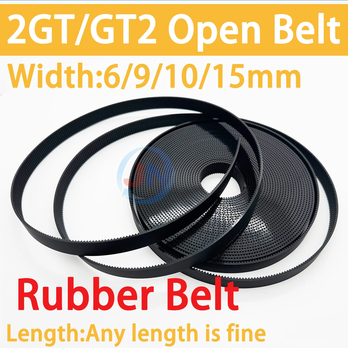 Фото Резиновый синхронный ремень ГРМ GT2 2MGT 2M 2GT открытого типа, ширина 6/9/10/15 мм, резиновый ремень GT2 с малым люфтом 2GT-6/2GT-9/2GT-15 для 3D-принтеров №1