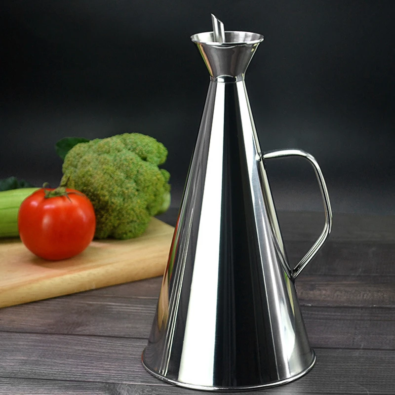 250/500/750/1000ml Stainless Steel Oil Bottle Creative Kitchen Tools Oil Kettle Leak-Proof Soy Sauce Oil Container