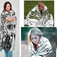 outdoor emergency blanket survive first aid military rescue kit windproof waterproof foil thermal blanket for camping hiking