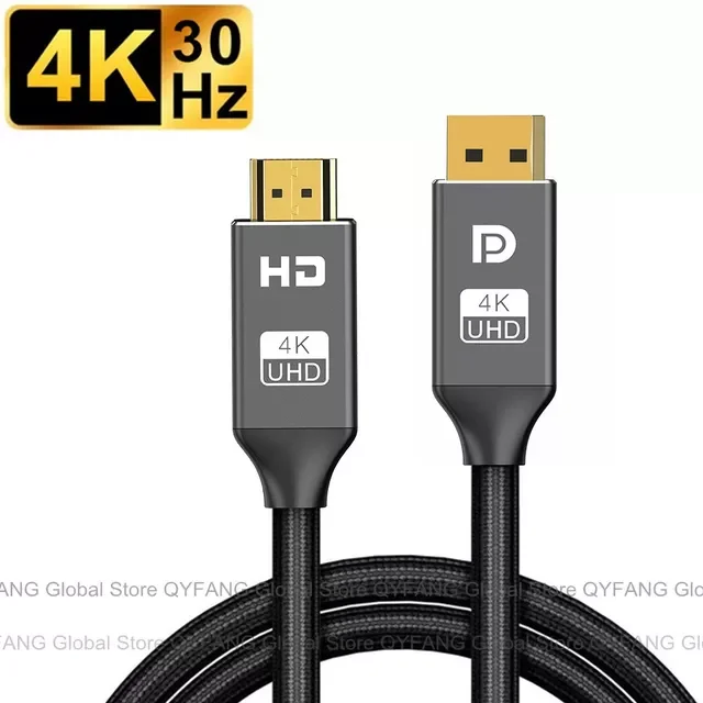 

Port to HDMI-Compatible Cable 4K@60Hz 4K@30Hz 1080P@60Hz DP 1.2 For Projector PC Laptop Display Port to HDMI-Compatible