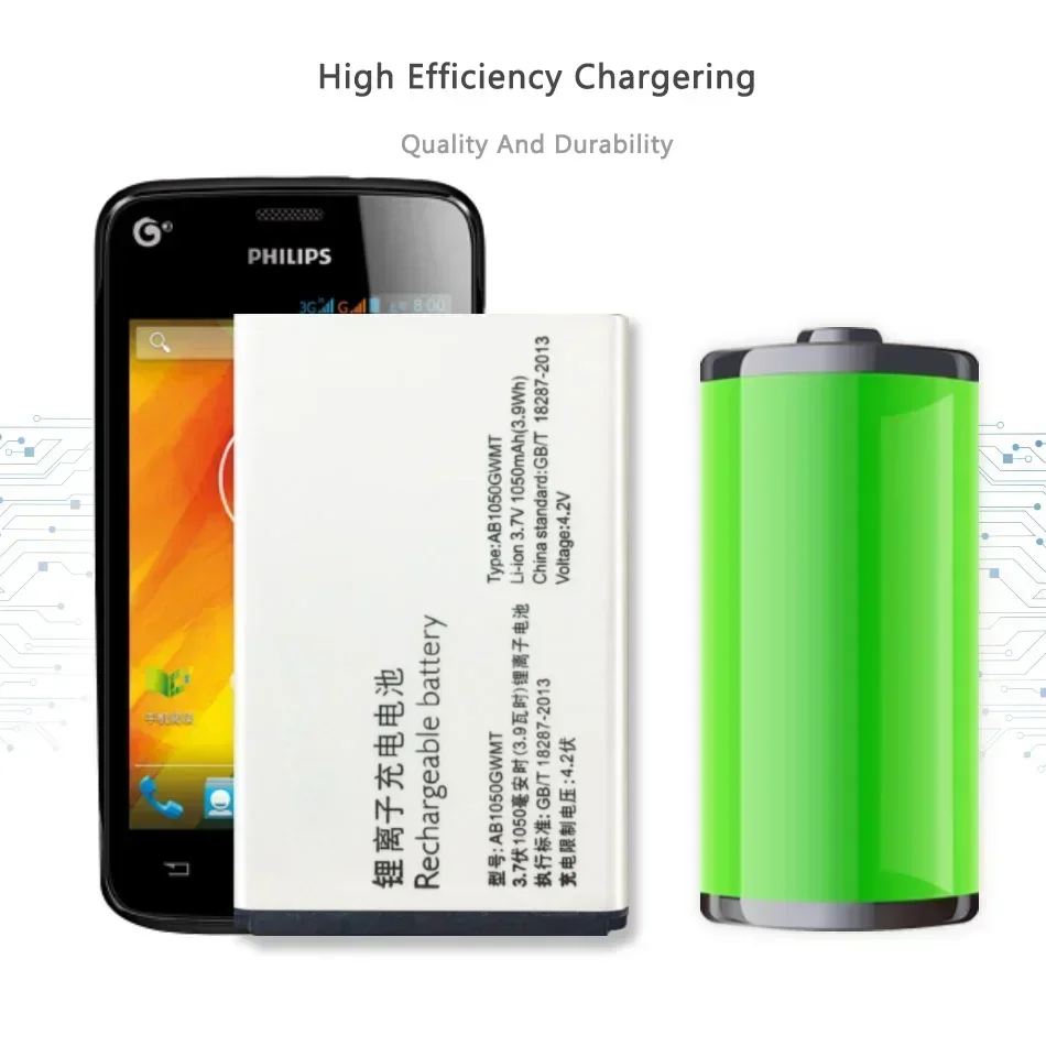 Сменный аккумулятор Philips E103 E106 E255 1050 мАч трек-код