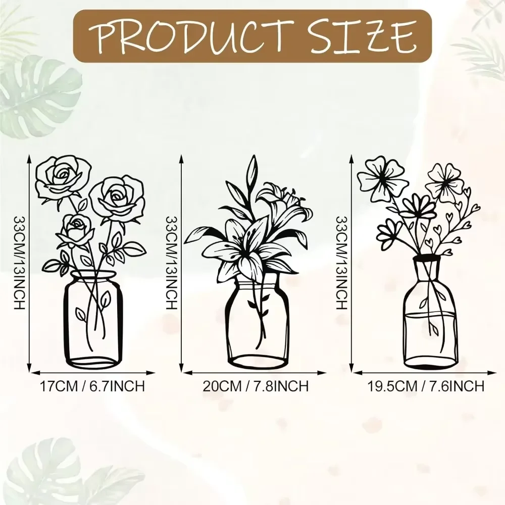 Набор Из 3 Предметов Металлический Настенный Декор Минималистичный Тюльпан