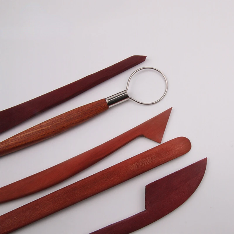 

Pottery Soft Clay Tool Knife Wooden Polymer Sculpture Repairing Scraper 5-piece Children's Teaching Supplies