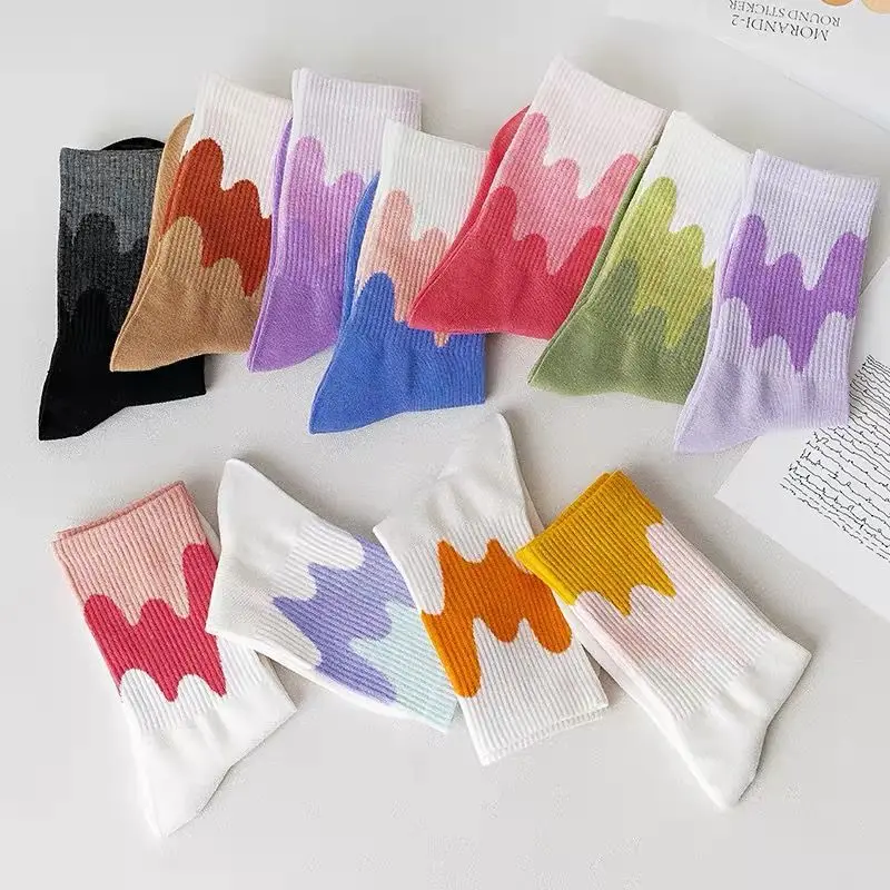5 пар новые цветные носки упаковка женские милые забавные Женские носочки