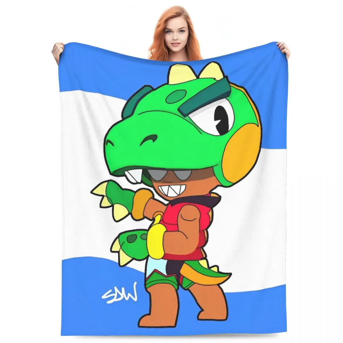 Dino Leon Braws-Star Blanket Fleece Video Game Super Soft Throw for Outdoor Travel Bedroom Quilt