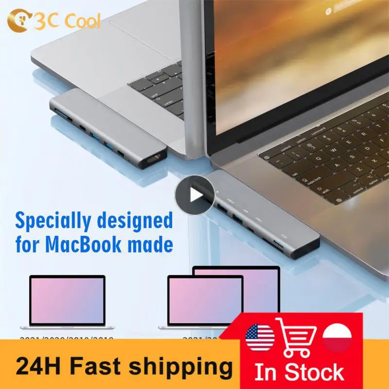 

7 In 2 Double-headed Hubs High Speed Adapter With Tf Sd Reader Slot 3.0 Tf Sd Reader Slot Pd Computer Accessories Usb Type C Hub