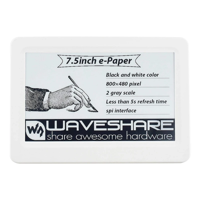 Waveshare 7.5 Inch 800X480 NFC-Powered Wireless E Paper Epaper E-Ink E-Paper Display Screen Module For Mobile Android IOS APP