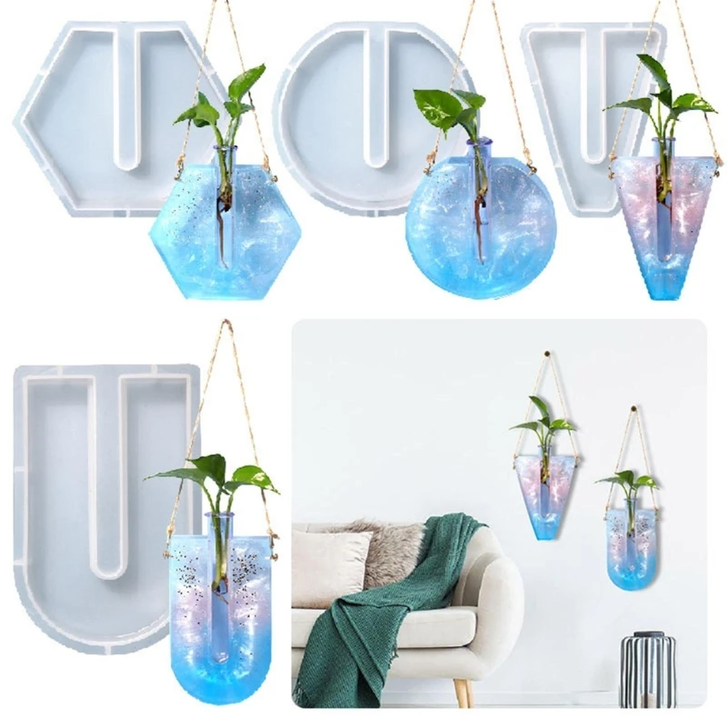 

Diy Crystal эпоксидная смола, форма Асимметричная испытательная трубка, ваза, водная культура, фотография N0HE