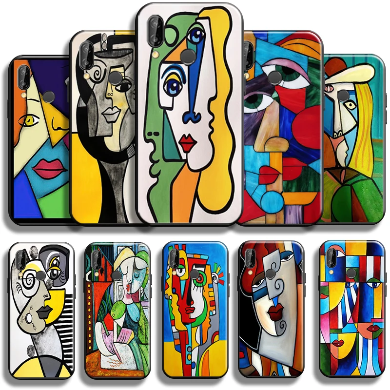 

Picasso Abstract Art Painting Phone Case For Huawei P20 Pro P20 Lite Shockproof Soft Shell Coque Funda Black Carcasa TPU Back