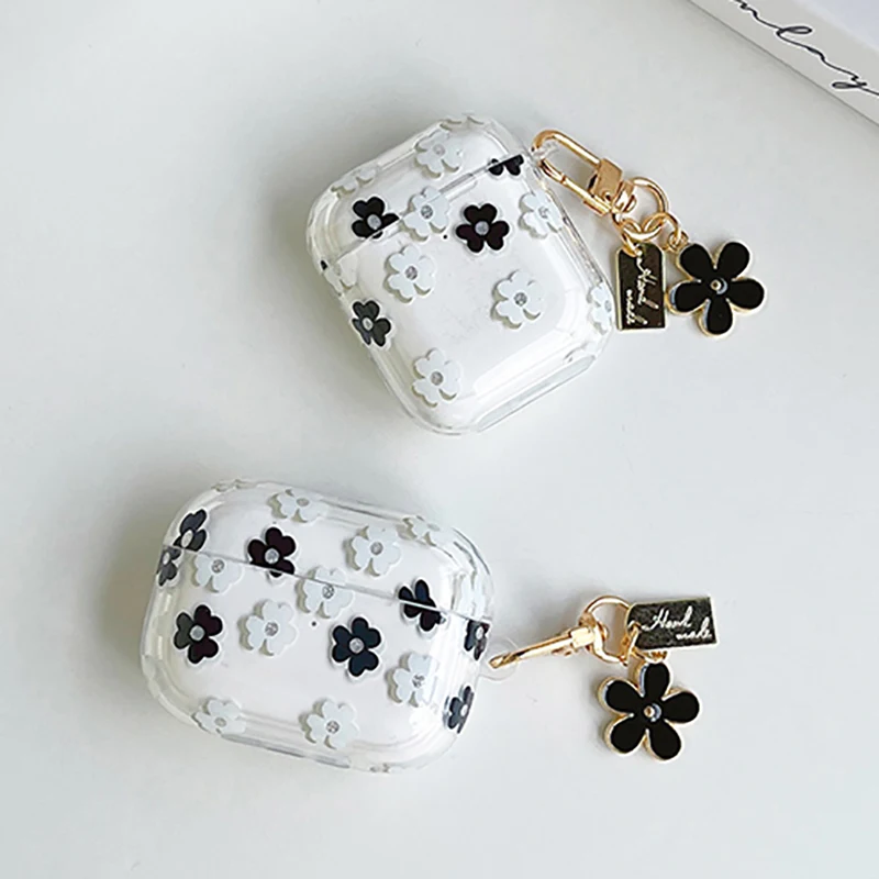 

Transparent Flower Pendant Earphone Cover For AirPods 3 2021 TPU Ptotection Cover For AirPods Pro Charging Box Shockproof Cases