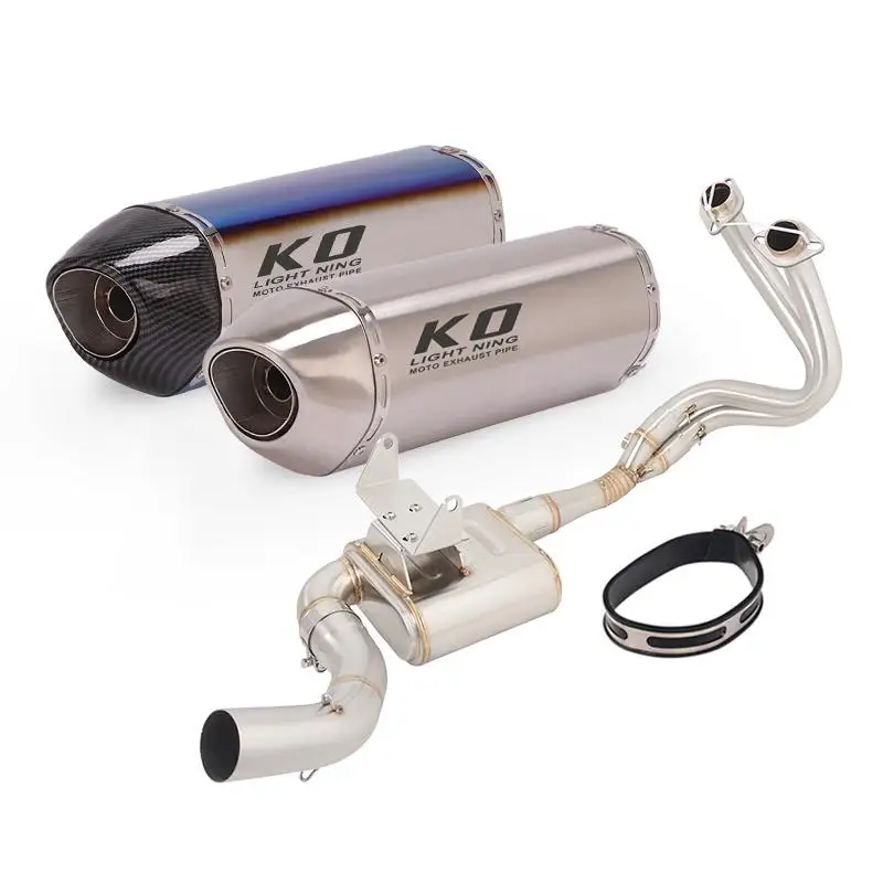 

Motorcycle Exhaust Pipe Box Front Link Pipe Escape Muffler Header Tube Stainless Steel DB Killer For Kawasaki ER6N/ER6F 12-16