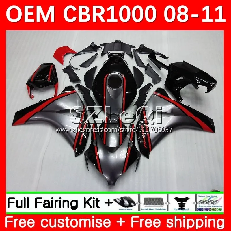 

Red silvery Injection For HONDA CBR 1000 CBR1000 RR CC 1000RR CBR1000RR 08 09 10 11 1000CC 2008 2009 2010 2011 Fairing 51LQ.11