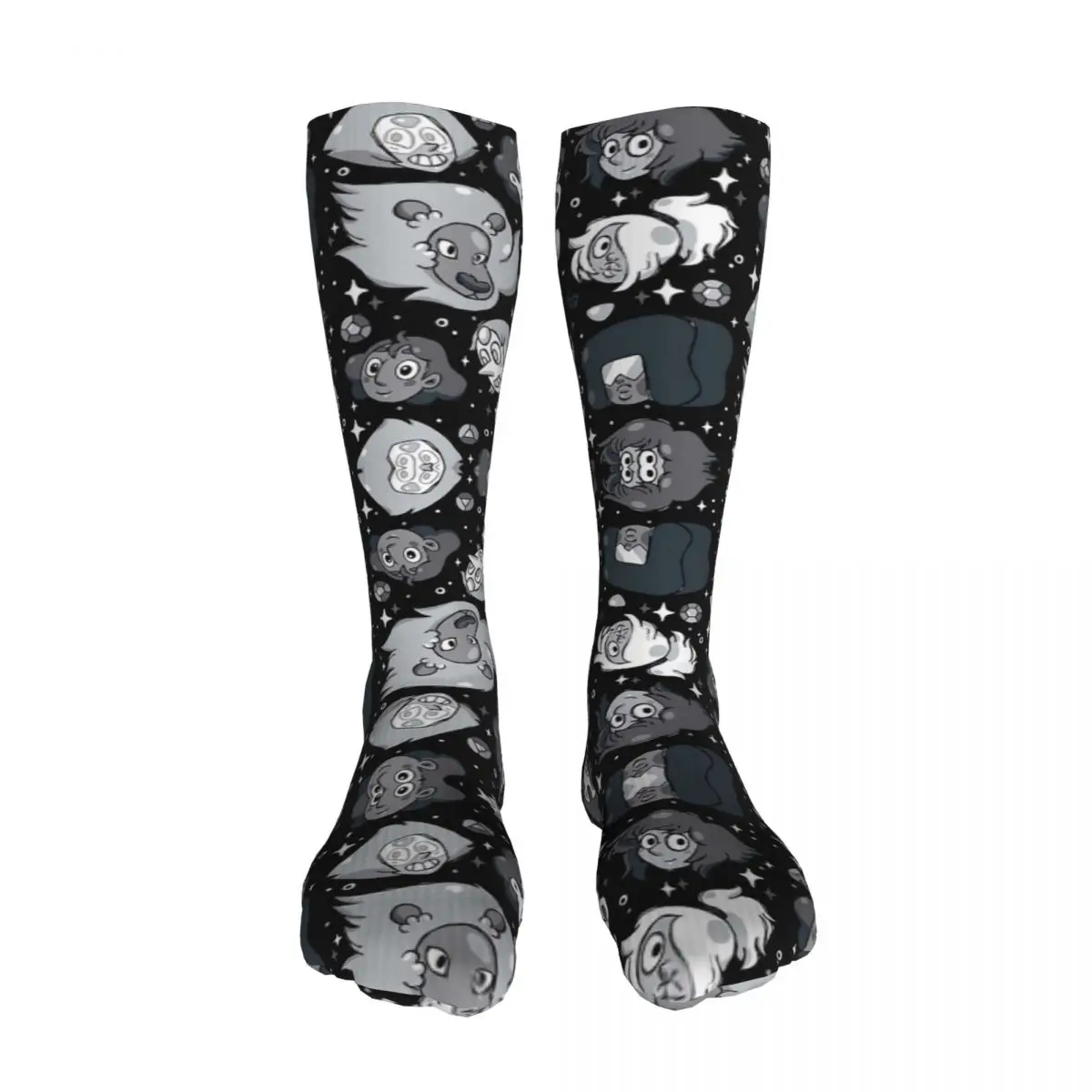 

Crystal Gem Friends Black And White Greyscale - American TV Series Animation stockings Men's and women's stockings