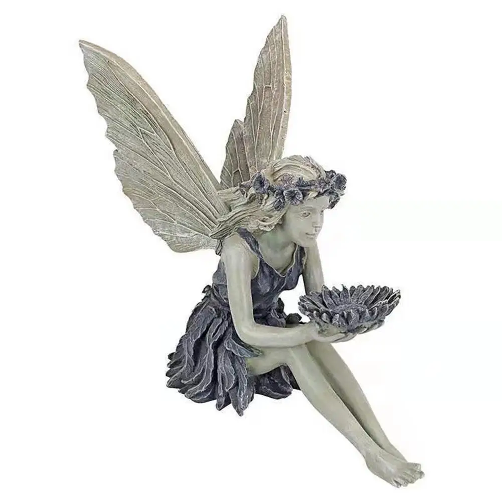 

Cute Resin Fairy Girl Angel Figurine Peaceful Prayer Sculpture Desktop Ornaments Angel Statue Resin Crafts Model For Garden Home