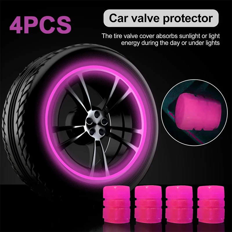 

4 шт., универсальные светящиеся колпачки для шин