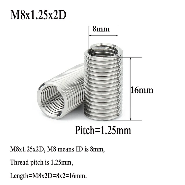 9. Fastener Manufacturer M10X1.25 Stainless Steel Wire Thread Inserts