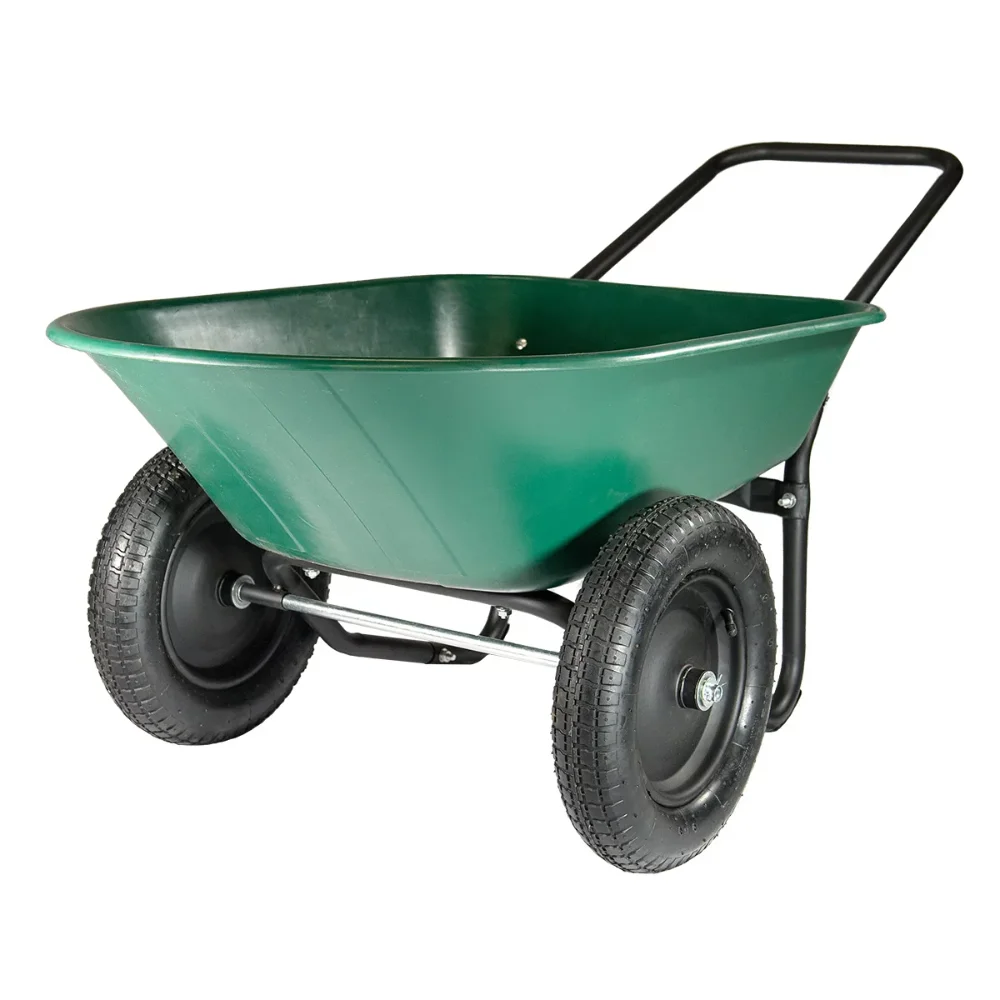 Garden Star Dual Wheel, Poly Tray Yard Rover Wheelbarrow  hand cart