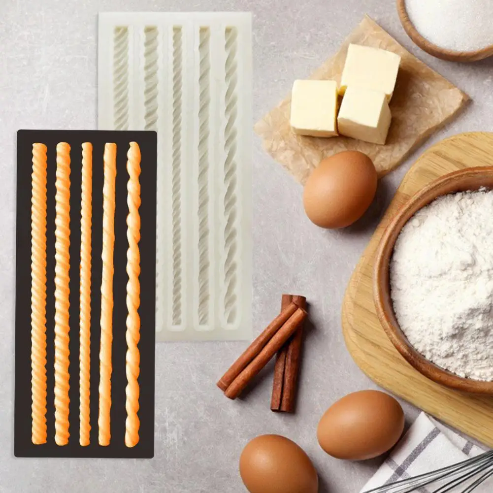 

High-quality Portable durable 5 Strips Fried Dough Twist Silicone Pastry Mold Baking Tools cake mold Cake Mold