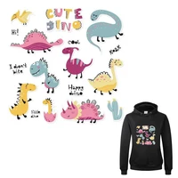 heat transfer clothes t shirt thermal stickers decoration printing 1 set cute dinosaur animal iron on patches for diy